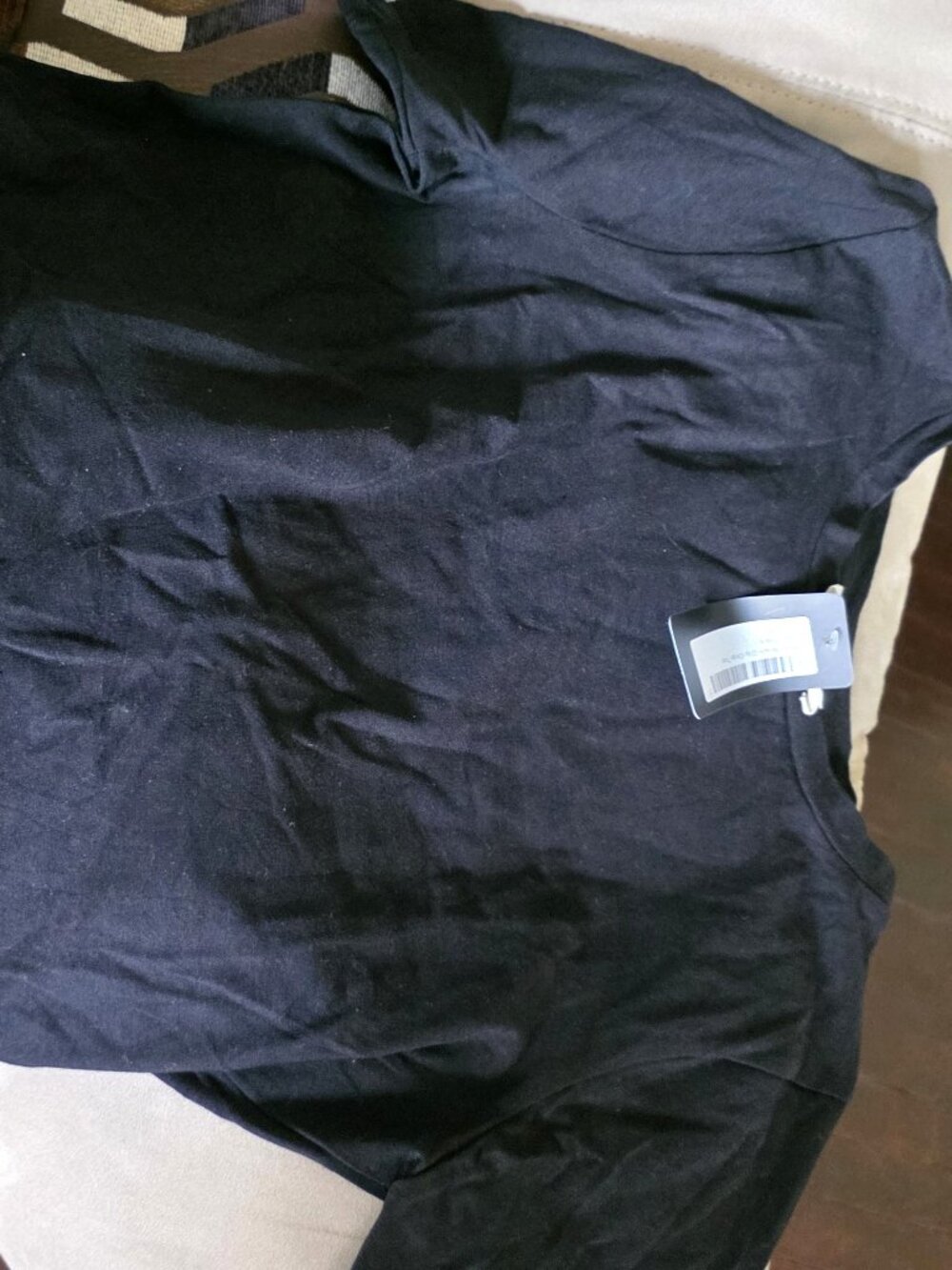 Zenana black cropped tee, sz XL, NWT
